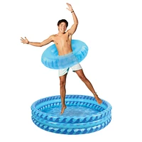 blue wave 3-ring inflatable pool 59in x 10.6in