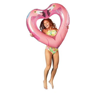 flamingo heart tube pool float 39in