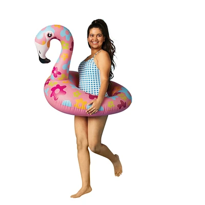 flamingo inner tube pool float 30.3in x 27in