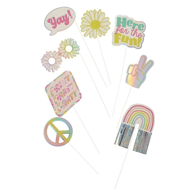 party photo props 8ct - pastel