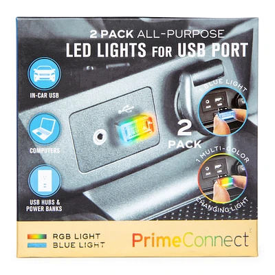 LED lights for USB port 2-pack