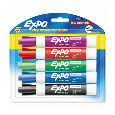 expo® chisel tip dry erase markers 5-pack