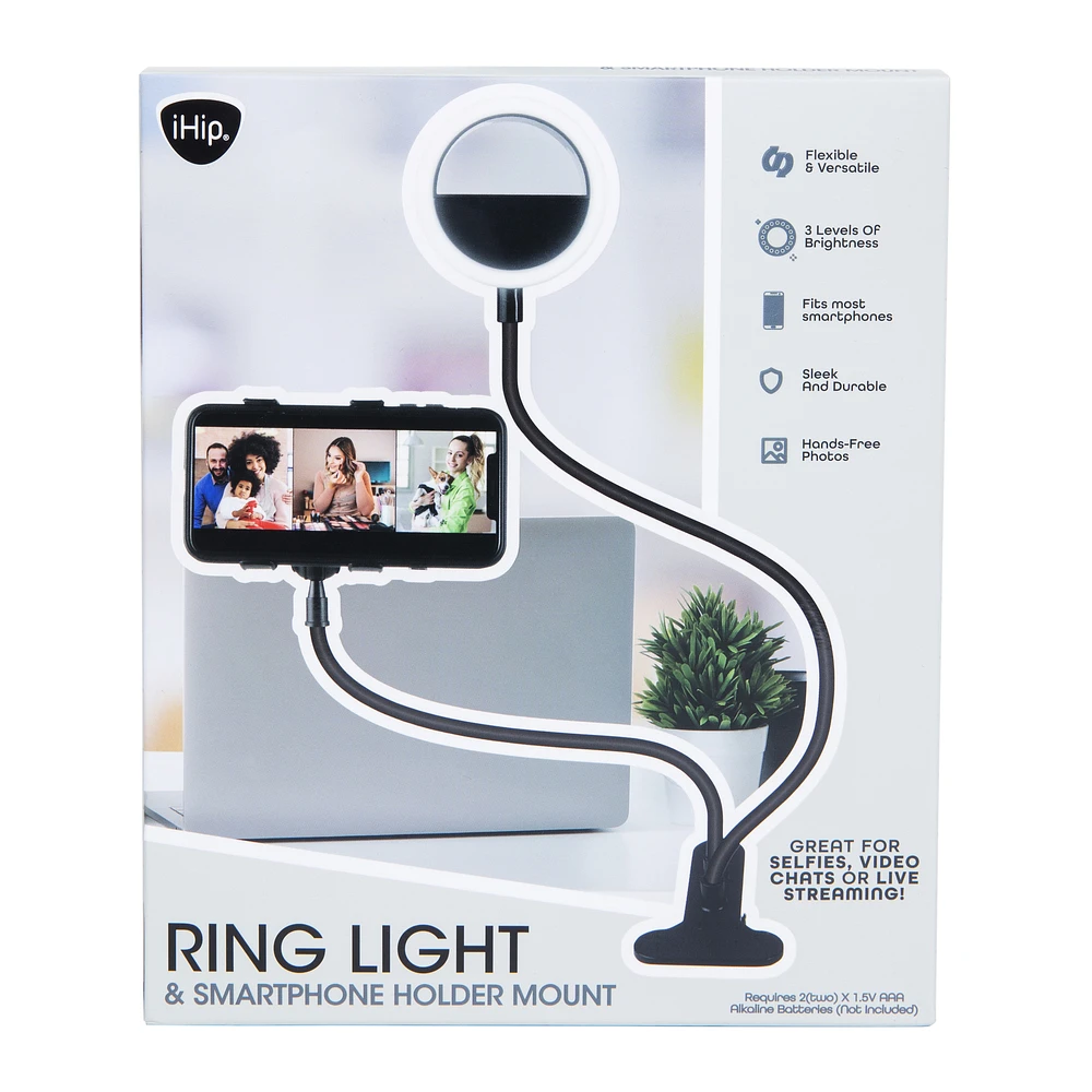 ring light & smartphone holder mount