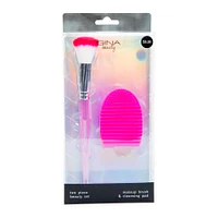 makeup brush & cleansing pad 2-piece set