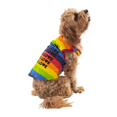 rainbow pride dog tank top - love is