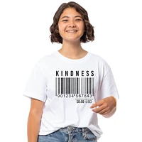 kindness bar code graphic tee