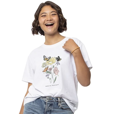 juniors 'admire yourself' floral graphic tee