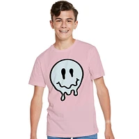 melting happy face graphic tee