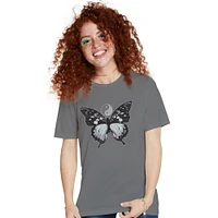 butterfly & yin yang graphic tee