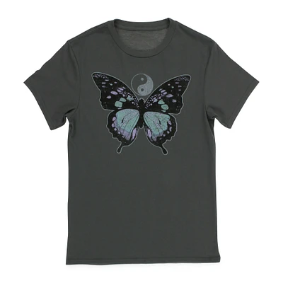 butterfly & yin yang graphic tee