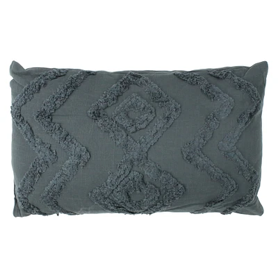 rectangular tufted throw pillow 12in x 20in