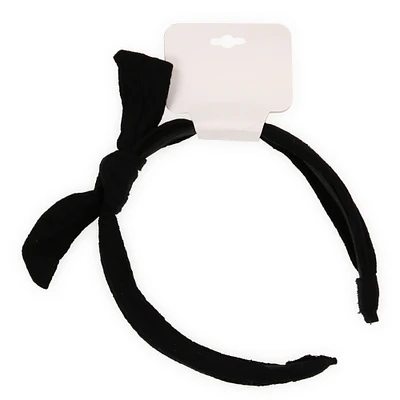 linen bow headband