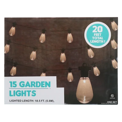 15-count outdoor garden string lights 20ft
