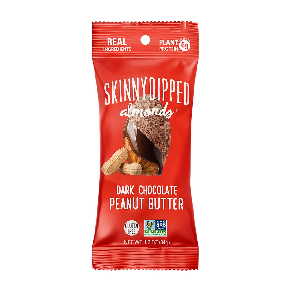 skinnydipped almonds® dark chocolate peanut butter 1.2oz