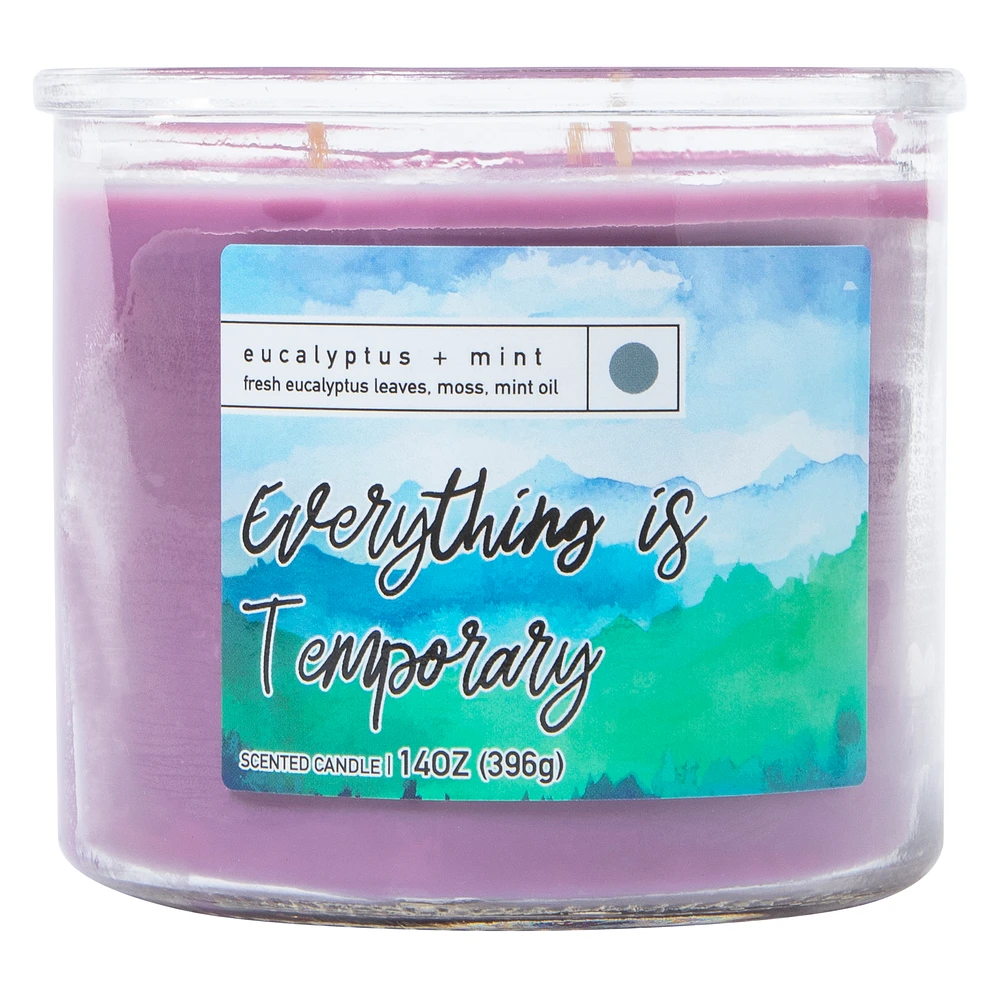 eucalyptus + mint 3-wick scented candle 14oz