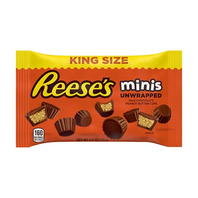 reese's® minis unwrapped peanut butter cups king size bag 2.5oz