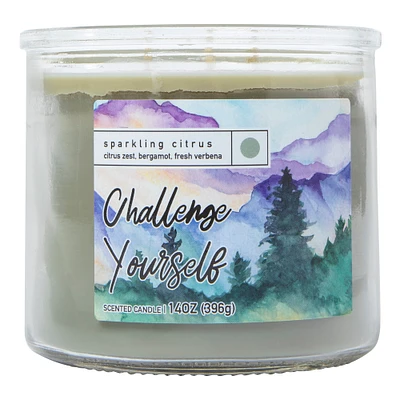sparkling citrus scented 3-wick glass jar candle 14oz