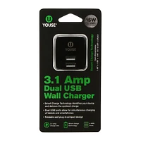 dual usb wall charger 3.1 amp