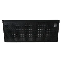 large woven plastic storage bin 13.6in x 11.4in