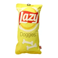 fun food™ 'lazy doggies' chips dog toy with squeaker