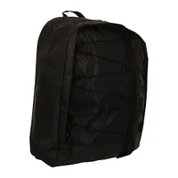 black asymmetrical bungee cord backpack 16in