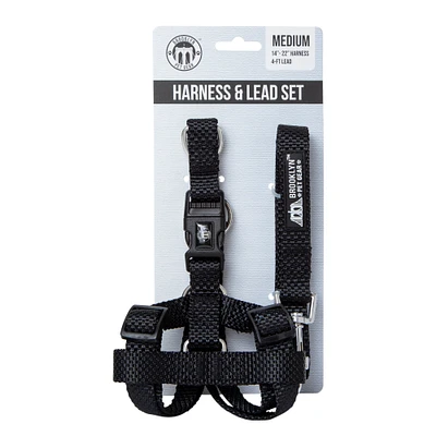 dog harness & 4ft leash set - medium