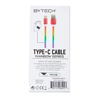 4ft neon rainbow USB Type-C cable