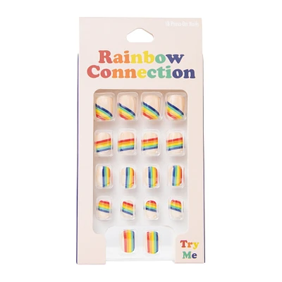 rainbow connection press-on nails 18-piece set