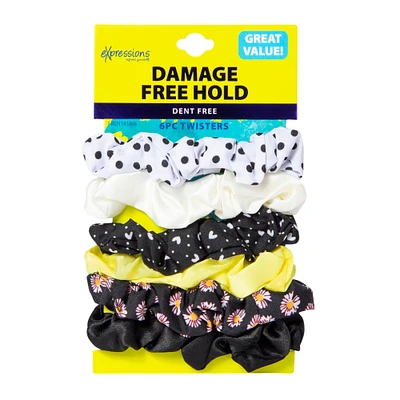 expressions® printed hair tie twisters 6-pack