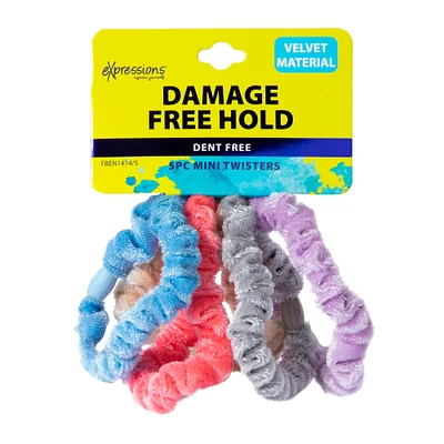 expressions® velvet mini hair tie twisters 6-pack