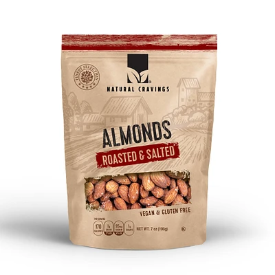 natural cravings® almonds, roasted & salted 7oz