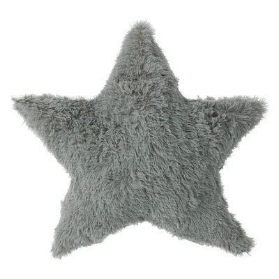 faux fur star pillow 17.5in