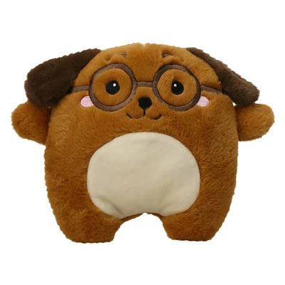 puppy dog with glasses stuffed animal 9in