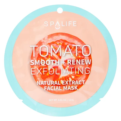 spa life™ tomato smooth & renew exfoliating sheet mask
