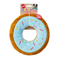 donut plush dog toy 9in