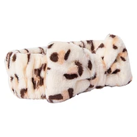 leopard bow spa headband