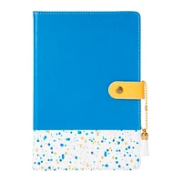 printed faux leather snap journal 5.5in x 8.25in