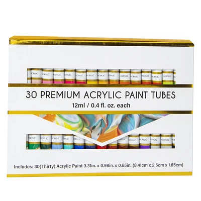 premium acrylic paint tubes 30-count set