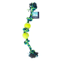 large rope & tennis ball tug toy for dogs