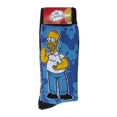 young men's the simpsons™ homer donuts crew socks 2-pack