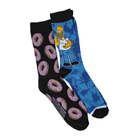 young men's the simpsons™ homer donuts crew socks 2-pack