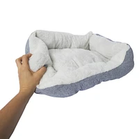 denim cuddler pet bed 17.5in x 19.5in