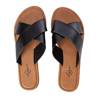 black x-strap sandals