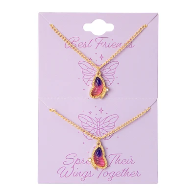 butterfly bff necklaces 2-piece set