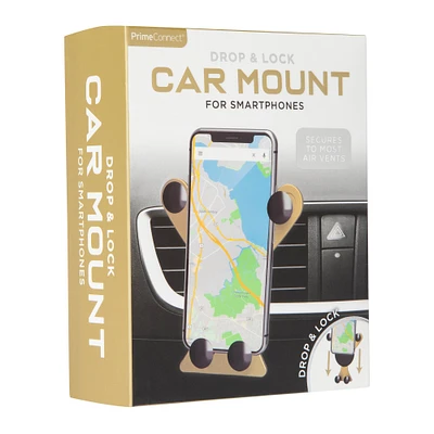 drop & lock car mount for smartphones