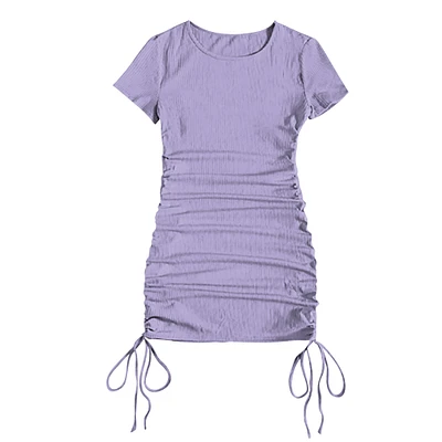 lavender rouched dress