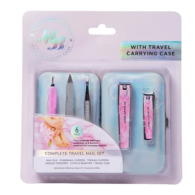 complete travel nail set with carrying case