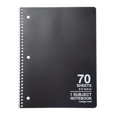 1-subject college ruled spiral notebook 8in x 10.5in