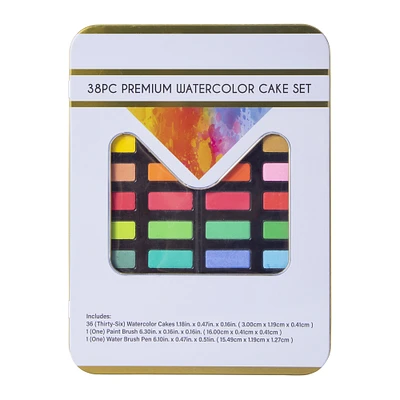 premium watercolor cake 38-piece set