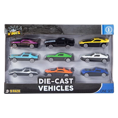 die-cast toy vehicles 9-pack